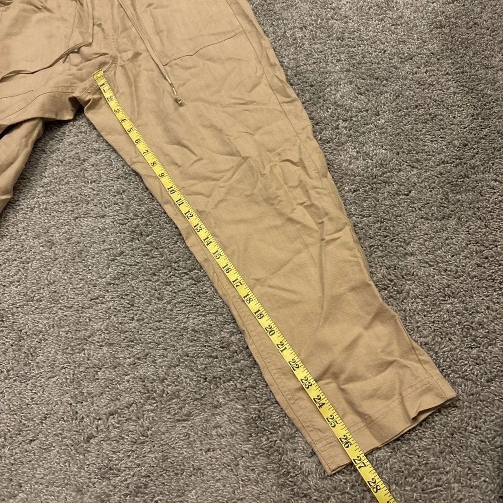 J.Crew Women MED NWT Pants Linen Pull On Coastal Grandma Beach Relaxed Lagenlook